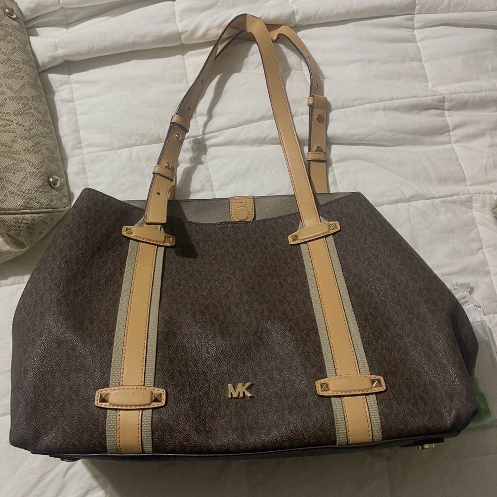 Michael Kors Brown and Tan Open Tote